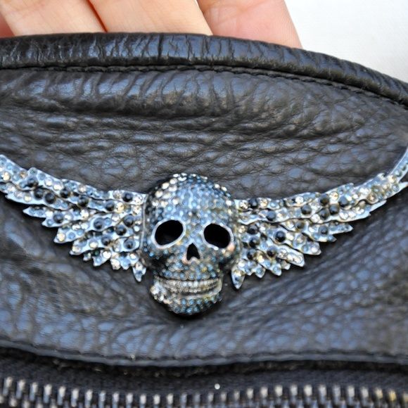 Zadig & Voltaire Black Leather Shoulder Bag Skull - Picture 16 of 16